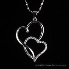Romatic Love Fashion coeur à coeur forme collier de bijoux